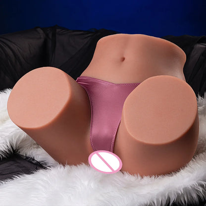 Man Masturbating Half Body Ass 10KG Realistic Insert Style Hip Mold Adult Product Toys Woman's Buttocks Double Channels